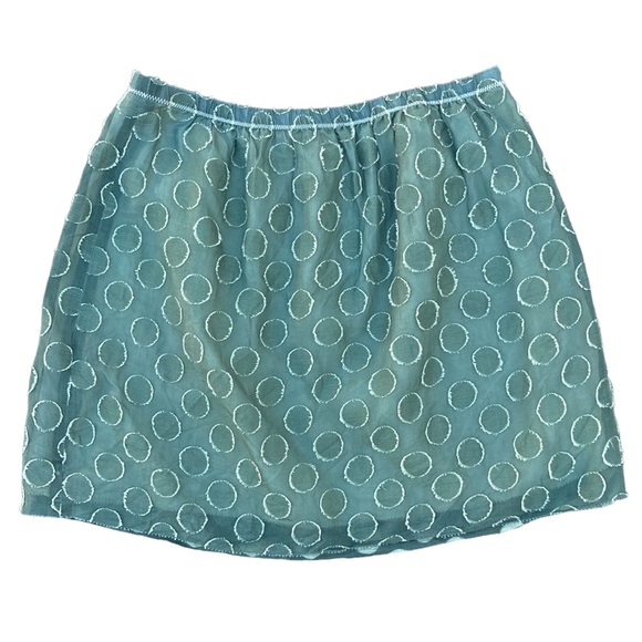 J. Crew Dresses & Skirts - J. Crew green polka dot silk and linen skirt, size 4